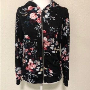 Floral Black Women's Jacket Size L